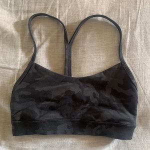 Lululemon Flow Y Bra - Nulu, Black Camo